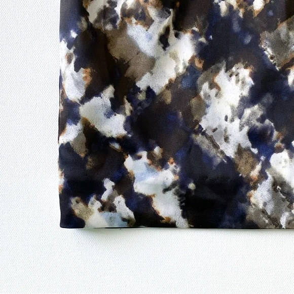 NWT Ann Taylor Navy & Brown Watercolor Print Inspired Dress, Size 12 - Picture 8 of 10